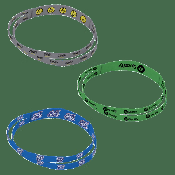 1" Dye-Sublimated Stretchy Elastic Headband with two 1/2" Bands