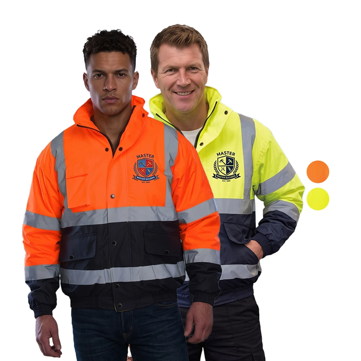 Class 3 Color Block 2" Reflective Tape Safety Bomber Jacket 1