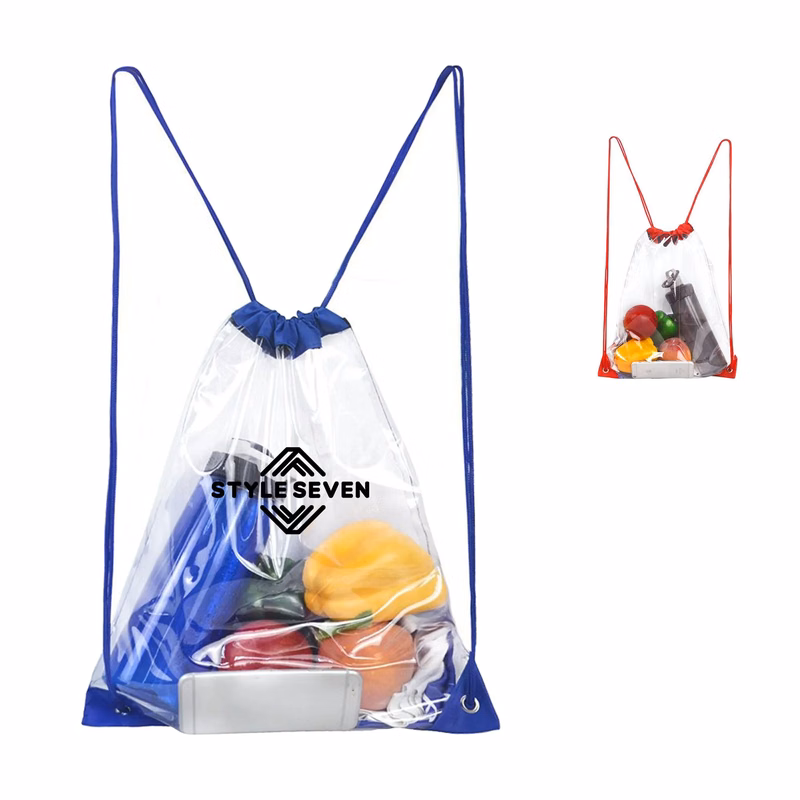 Transparent Waterproof Drawstring Bag Easy to Inspect