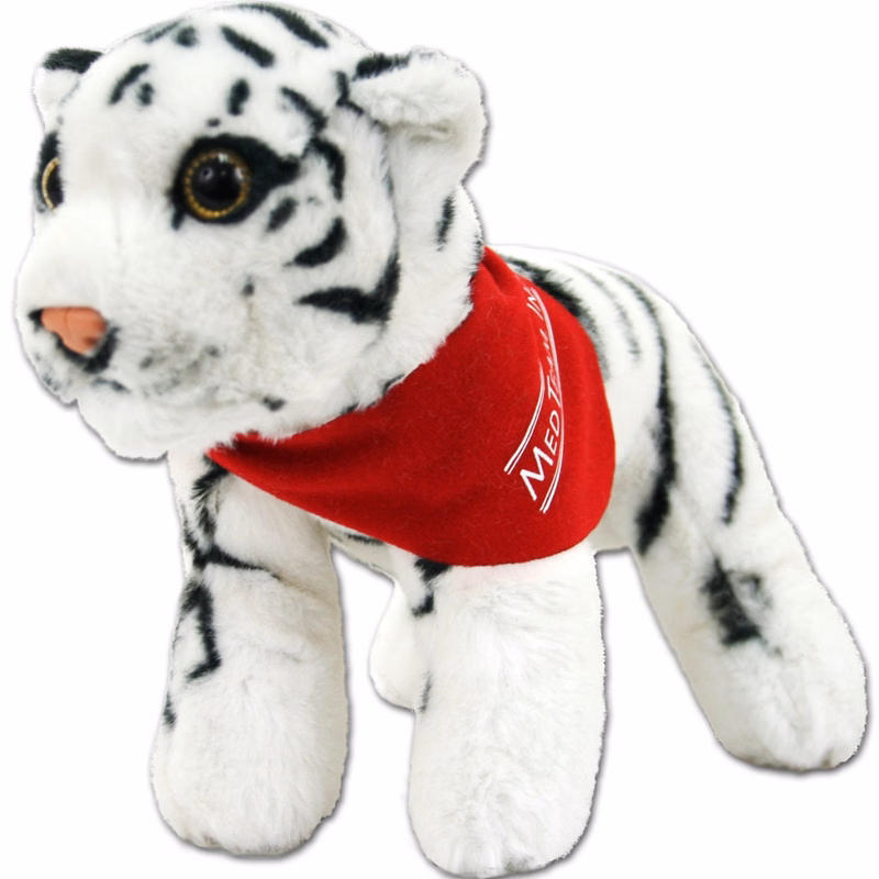 8" Jungle Animals Standing White Tiger
