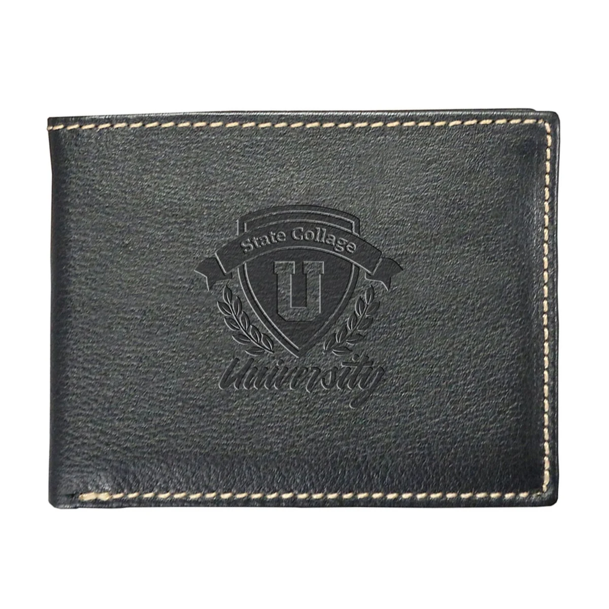 Andrew Philips® Leather Contrast Stitch Billfold Wallet 1