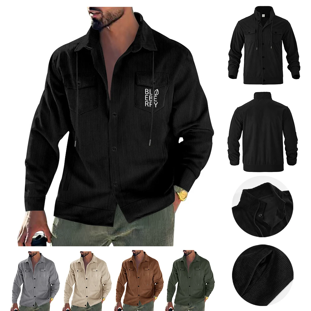 Men's Corduroy Shirt Jacket with Pockets 1