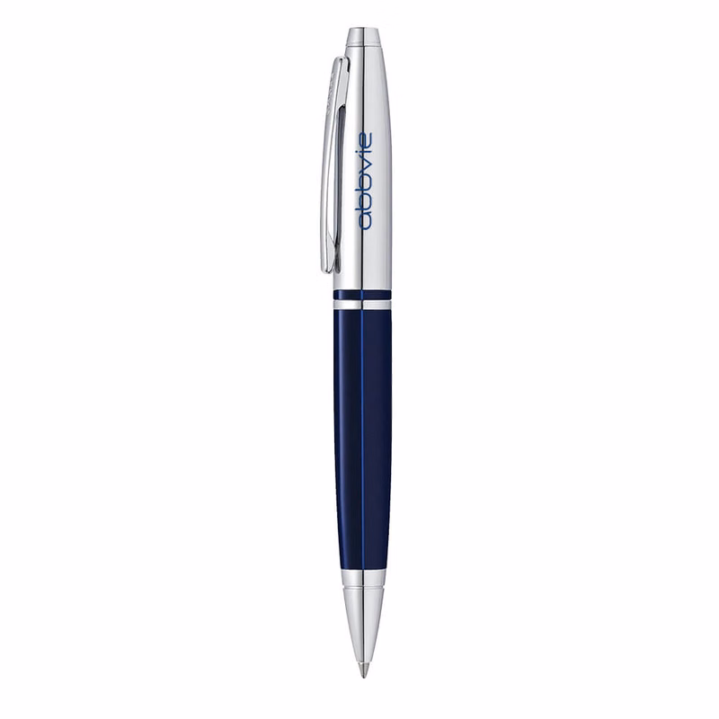 Cross Calais Ballpoint Pen - Chrome & Blue Lacquer