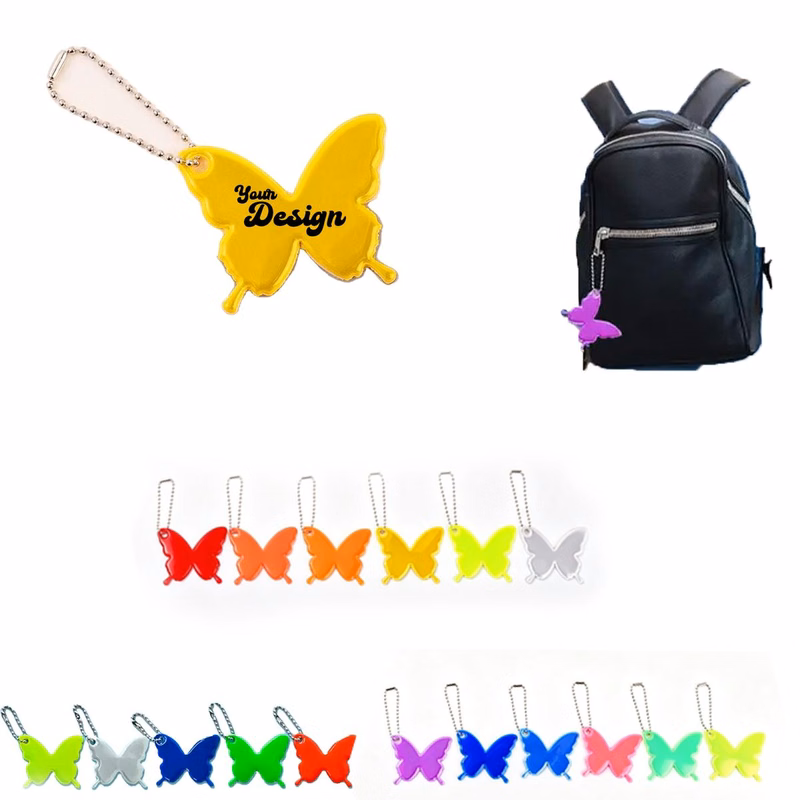 Reflective Butterfly Keychain Pendant