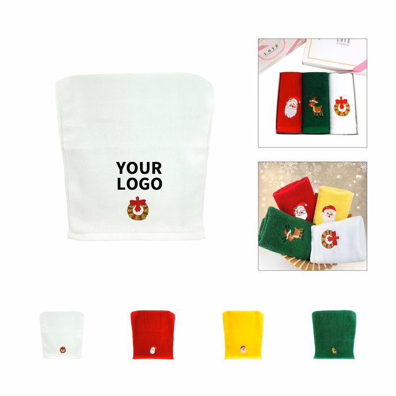 Cotton Holiday Embroidered Hand Towel