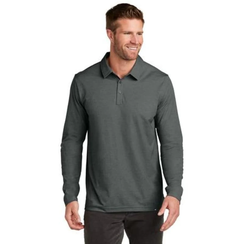 TravisMathew Oceanside Heather Long Sleeve Polo 1