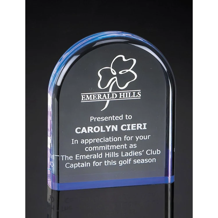 5" Dome Shaped Blue Reflective Acrylic Award 1