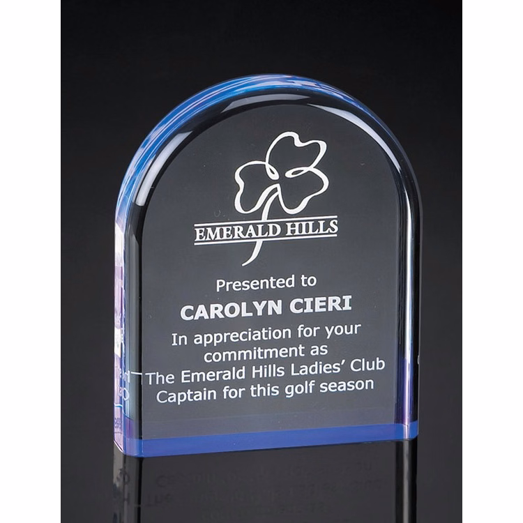 5" Dome Shaped Blue Reflective Acrylic Award