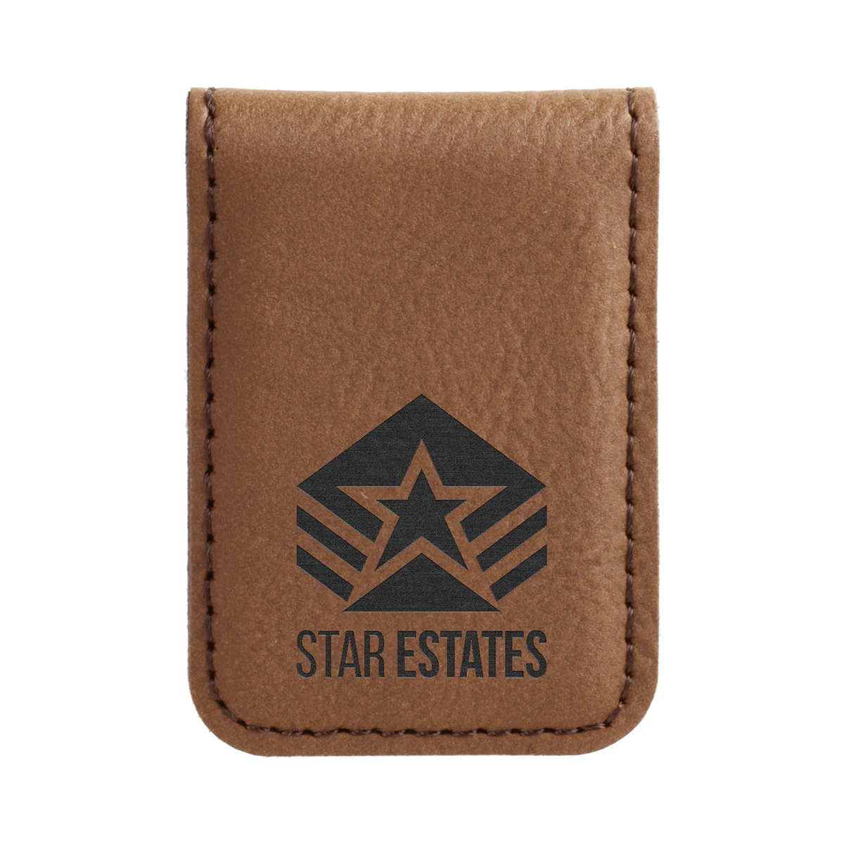 Dark Brown Leatherette Money Clip 1