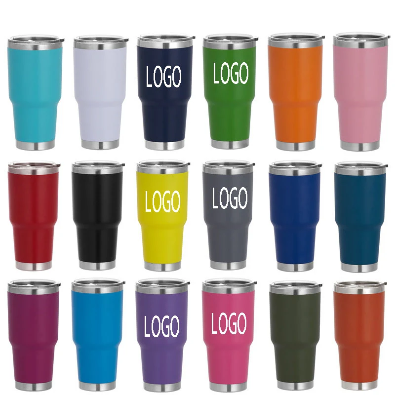 Insulated Water Tumbler W/ Closed Lid for Hot and Cold Drinks---30 OZ 1