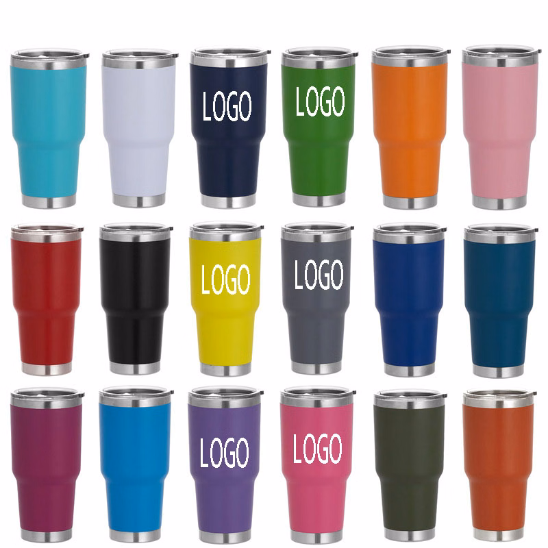 Insulated Water Tumbler W/ Closed Lid for Hot and Cold Drinks---30 OZ