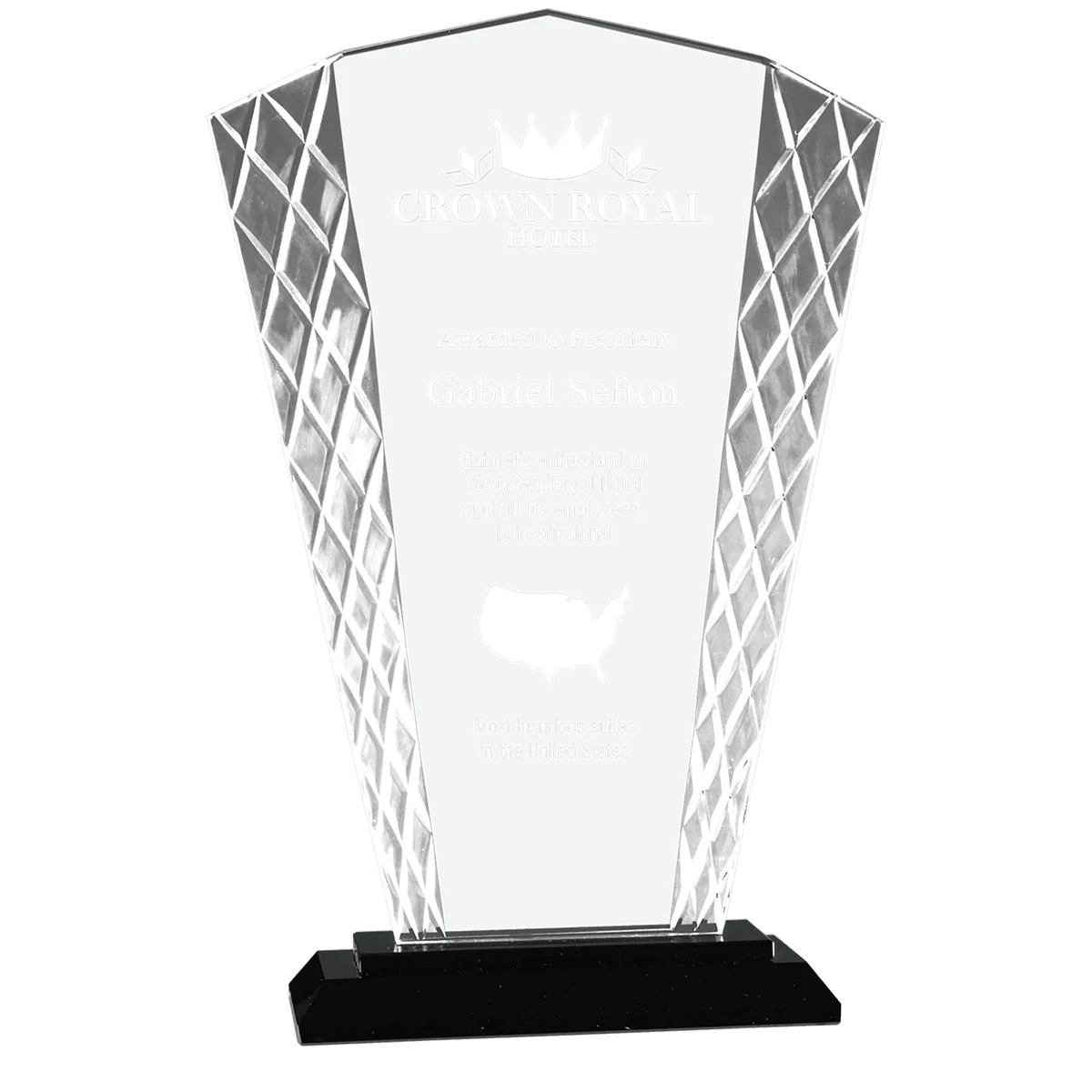 9 1/2" Fan Accent Glass on Black Base 1