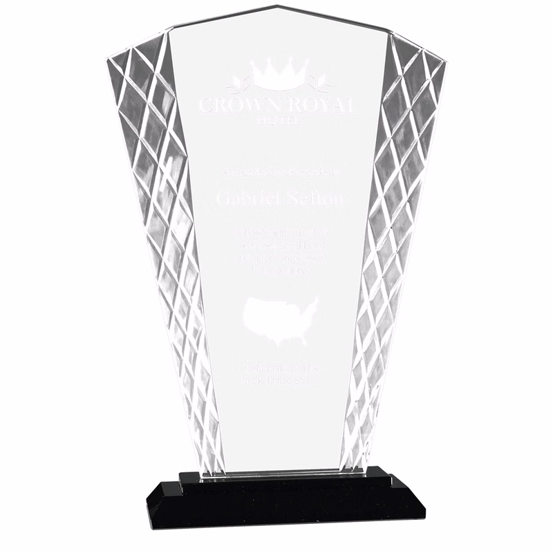 9 1/2" Fan Accent Glass on Black Base