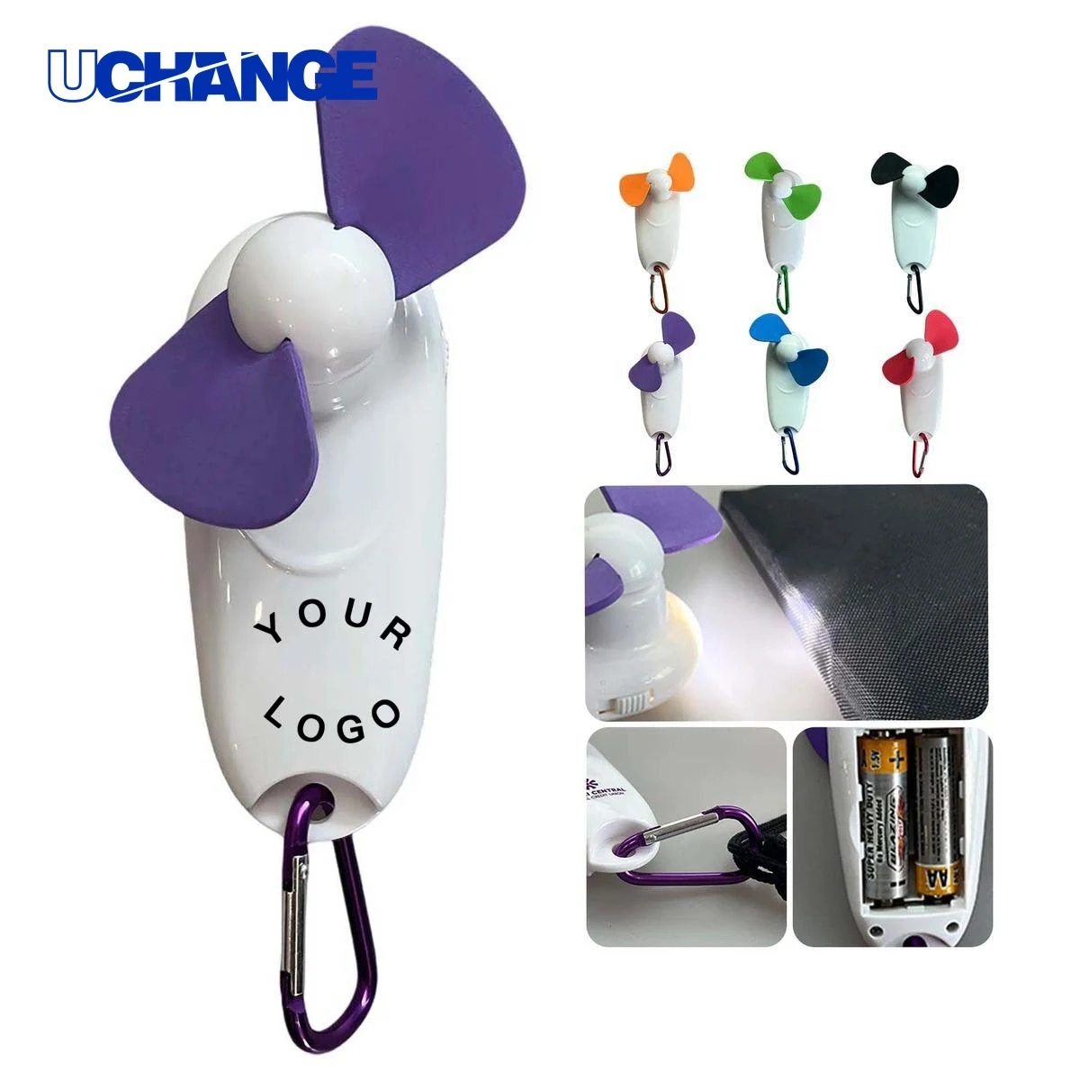 Rechargeable Portable Fan Tool with Carabiner Hook for Travel 1