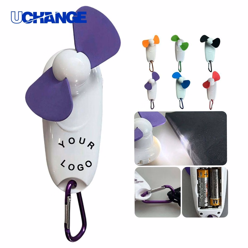 Rechargeable Portable Fan Tool with Carabiner Hook for Travel