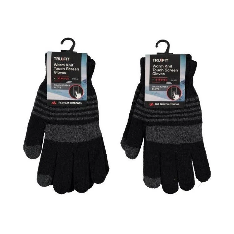 Men's Touch Screen Gloves - Black/Gray 1
