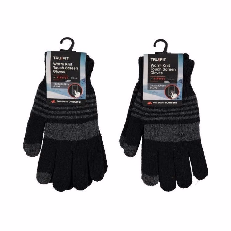 Men's Touch Screen Gloves - Black/Gray