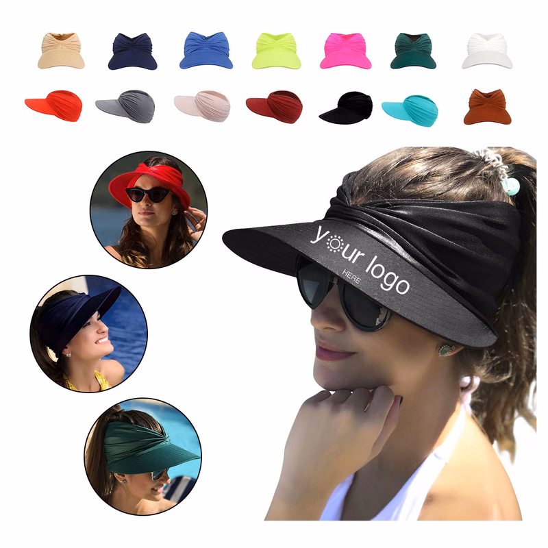 Womens Empty Top Sun Visor Hat With Wide Brim