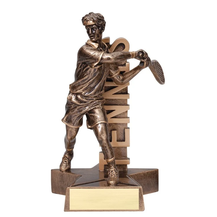 6 1/2" Tall Tennis Male Billboard Resin Award 1