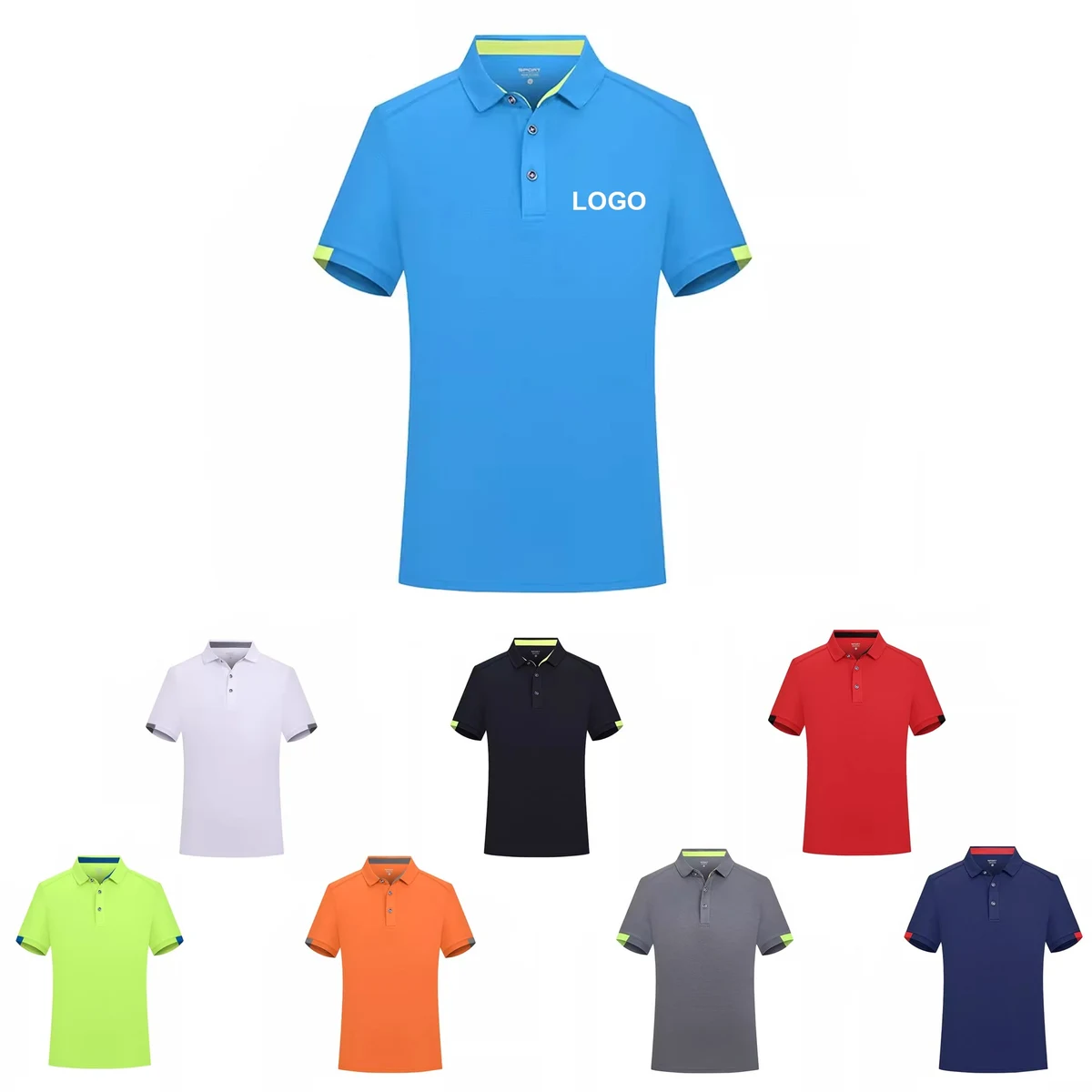 Mens Quick Dry Polo Shirts Short Sleeve Sport Golf Tennis T Shirt 1