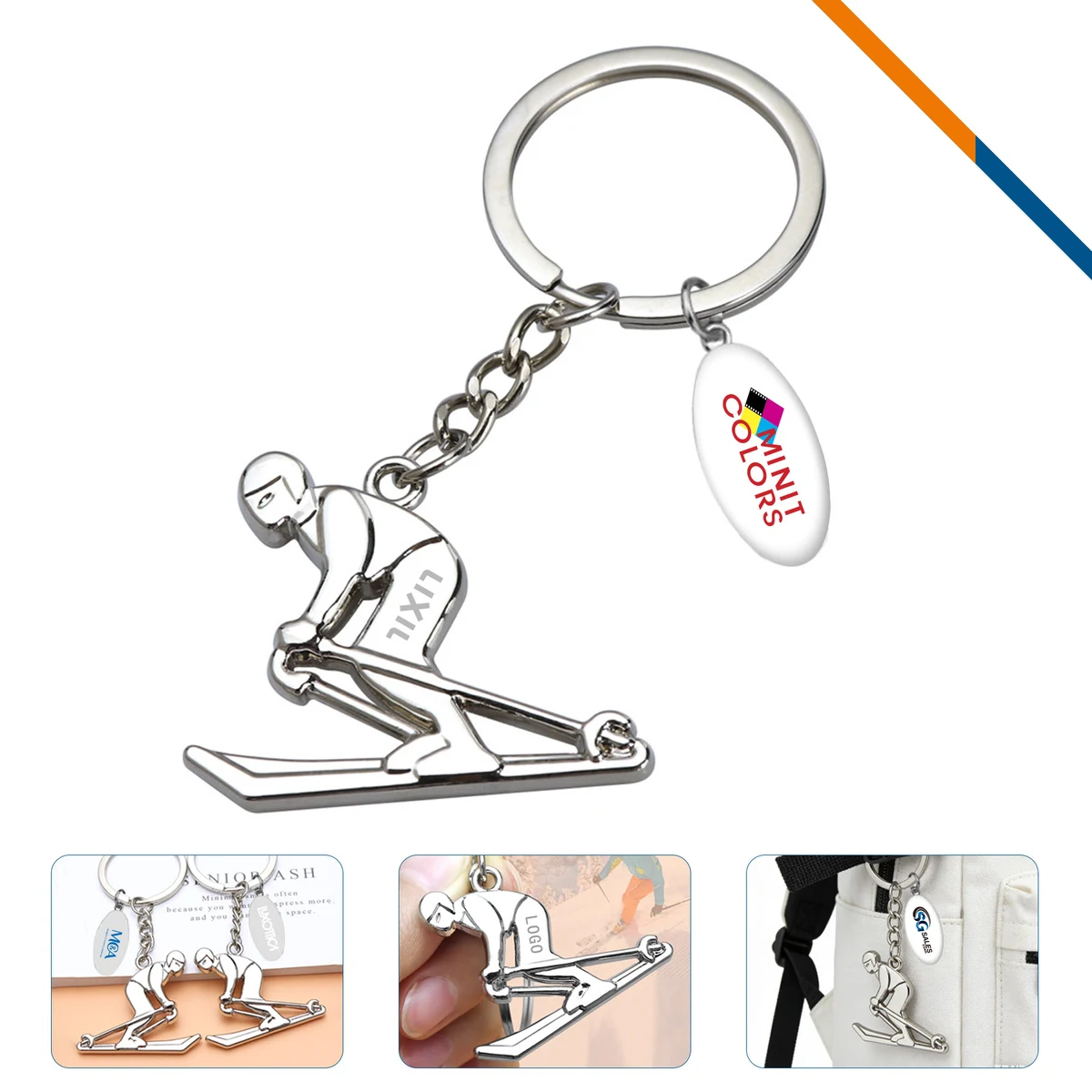 PowPop Skier Keychain 1