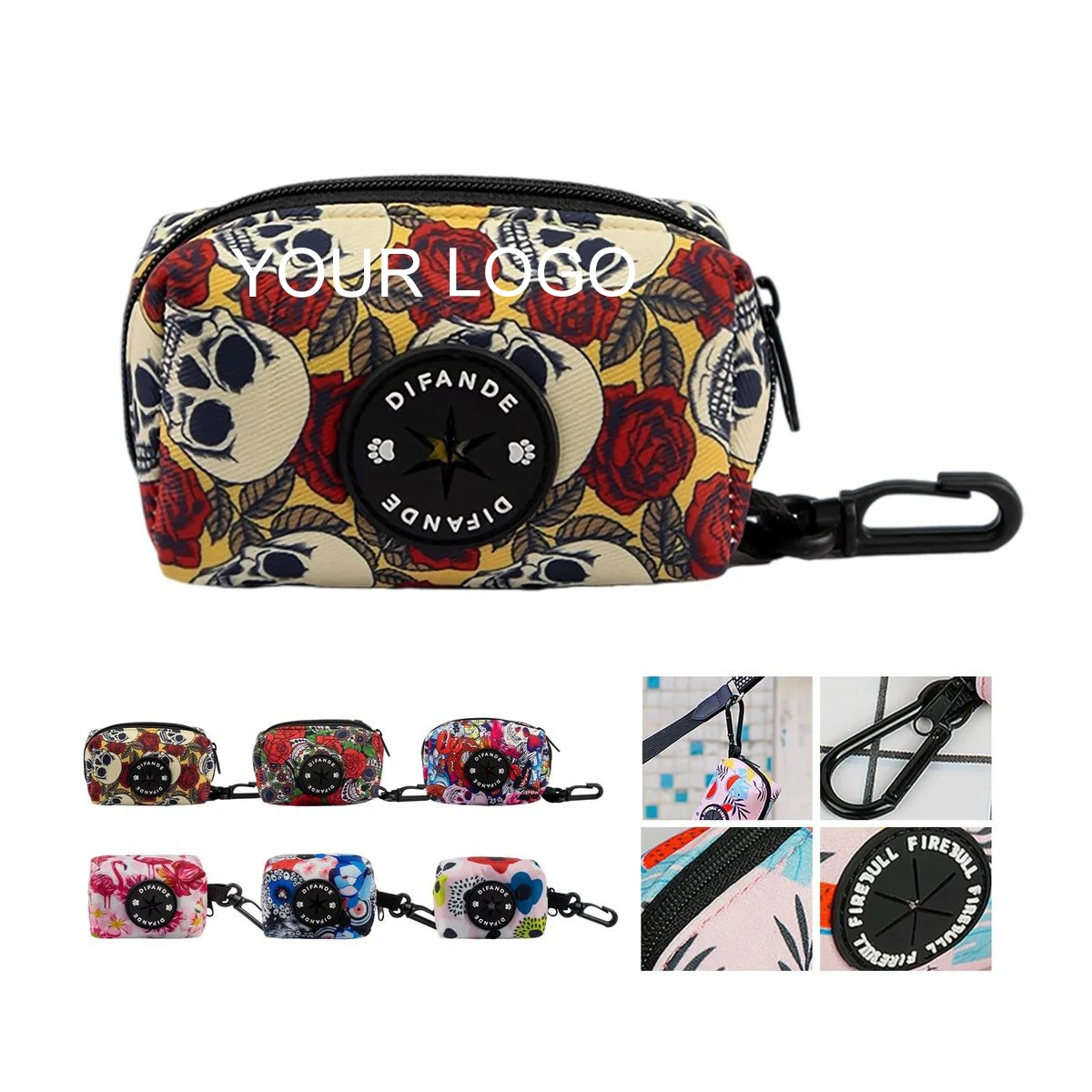 Custom Pet Waste Bag Dispenser 3.5" x 2" x 2" with Rotating Clip 1