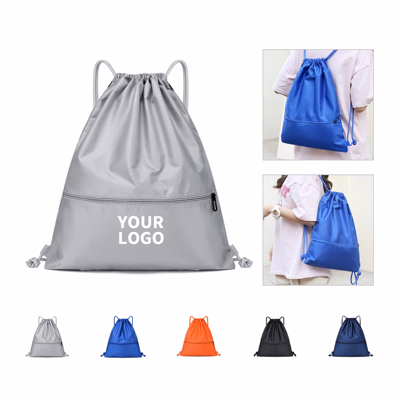 Waterproof Oxford Drawstring Backpack 16.5 x 19.2"