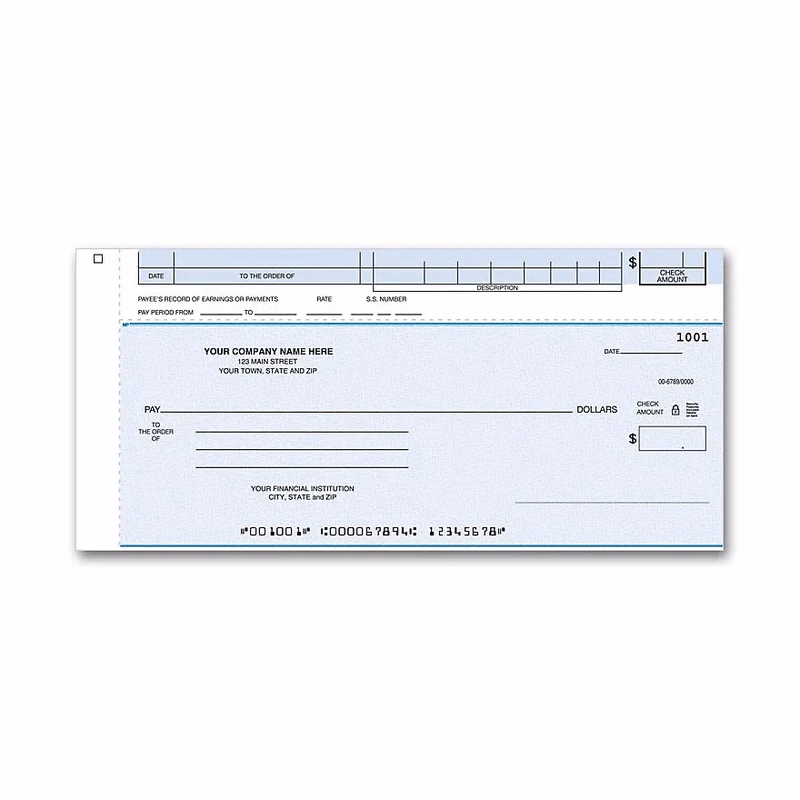 Checks, Payroll/General Disbursement Top
