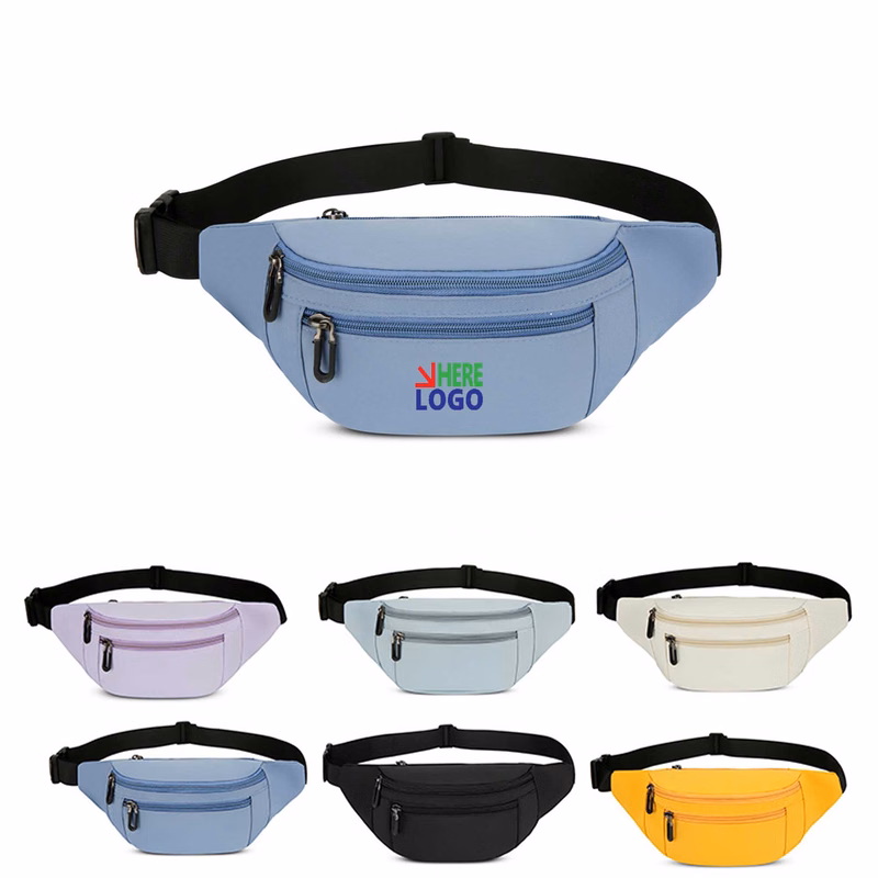 Oxford Crossbody Fanny Pack with Zipper Pocket