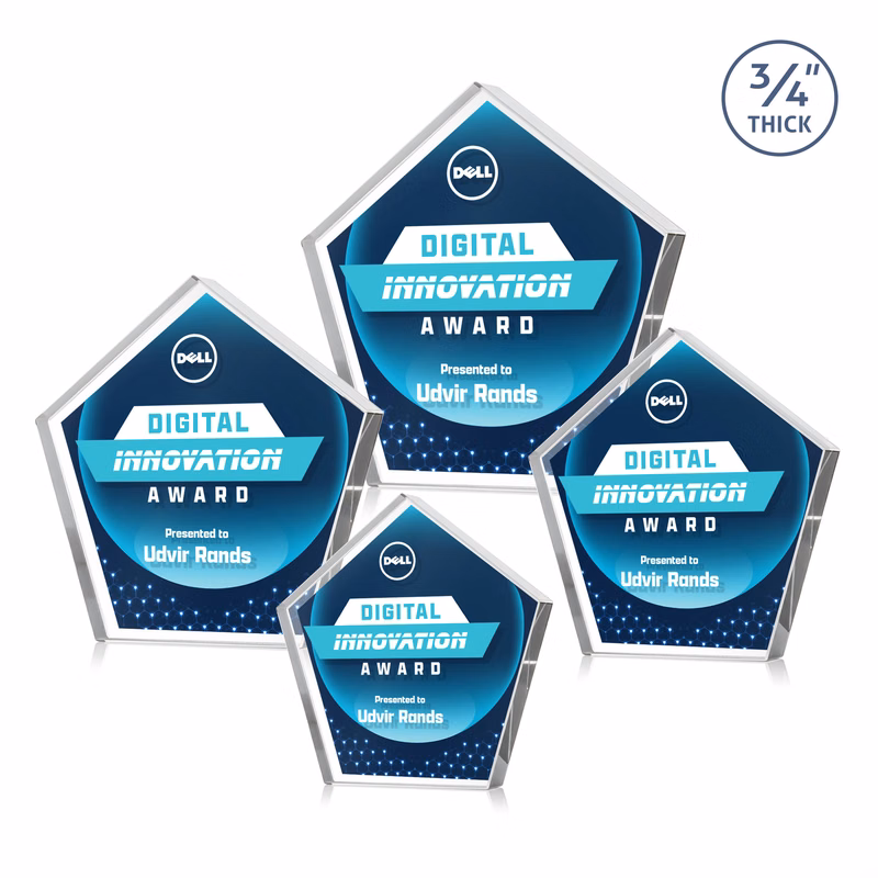 Belmar Pentagon VividPrint™ Double Sided Award - Clear