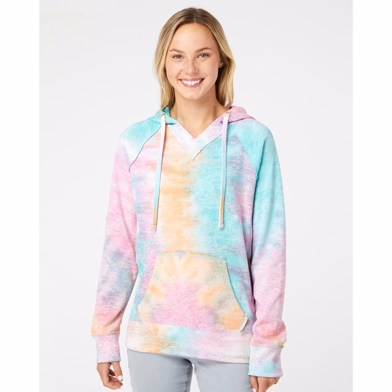MV Sport Women's Courtney Burnout V-Notch Hooded Sweatshirt - W1162