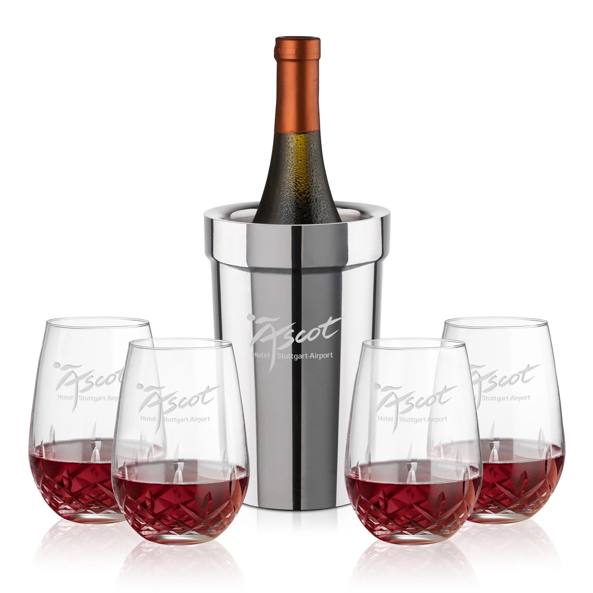 Milano Wine Cooler & Templeton Stemless Wine Set 1