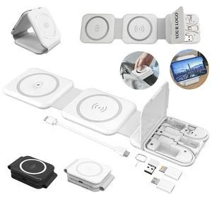 3-in-1 Folding Wireless Charger Storage Box with Phone Stand 1