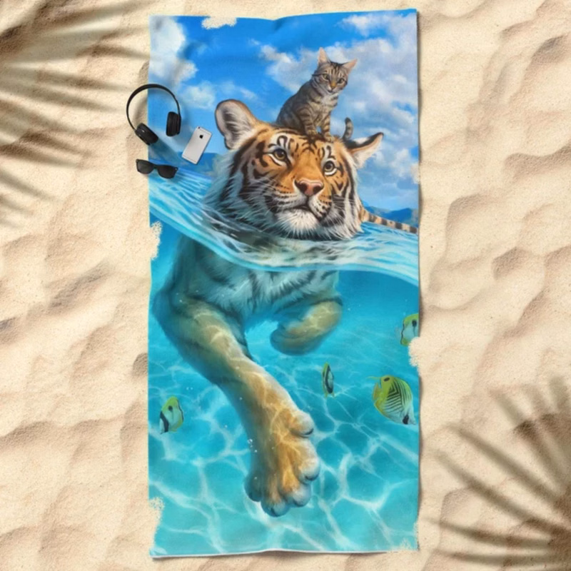 30"x 60" Sublimated Microfiber Terry Beach Towel
