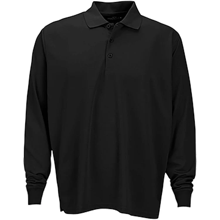 Vansport Omega Long Sleeve Solid Mesh Tech Polo 1