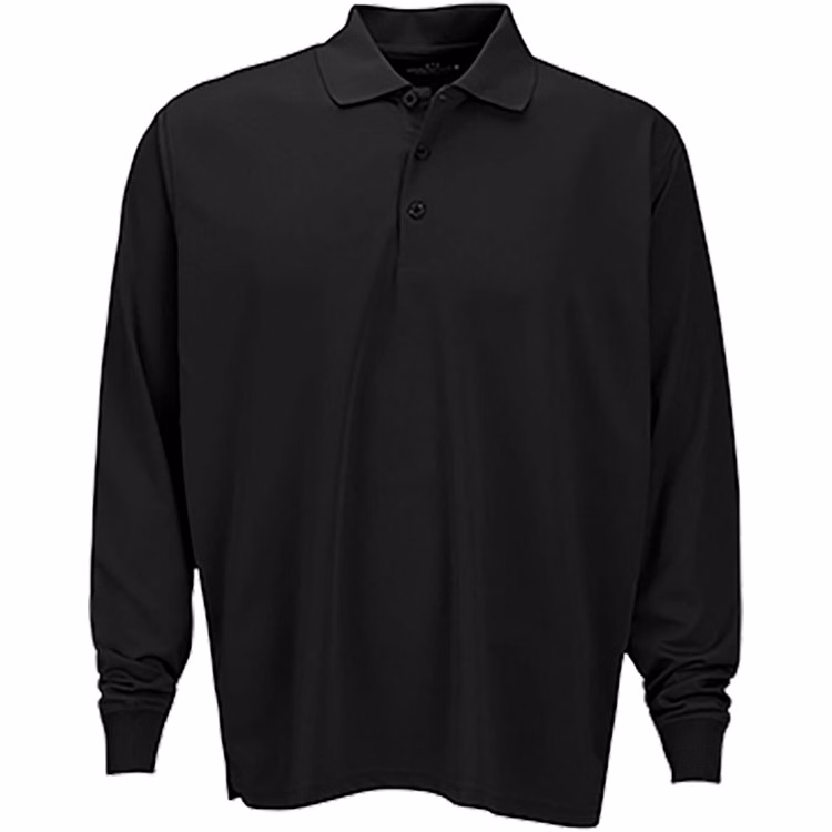 Vansport Omega Long Sleeve Solid Mesh Tech Polo