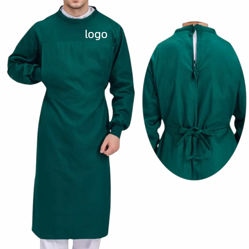 Long Sleeve Lab Coat Scrubs Surgical Gown For Men Women