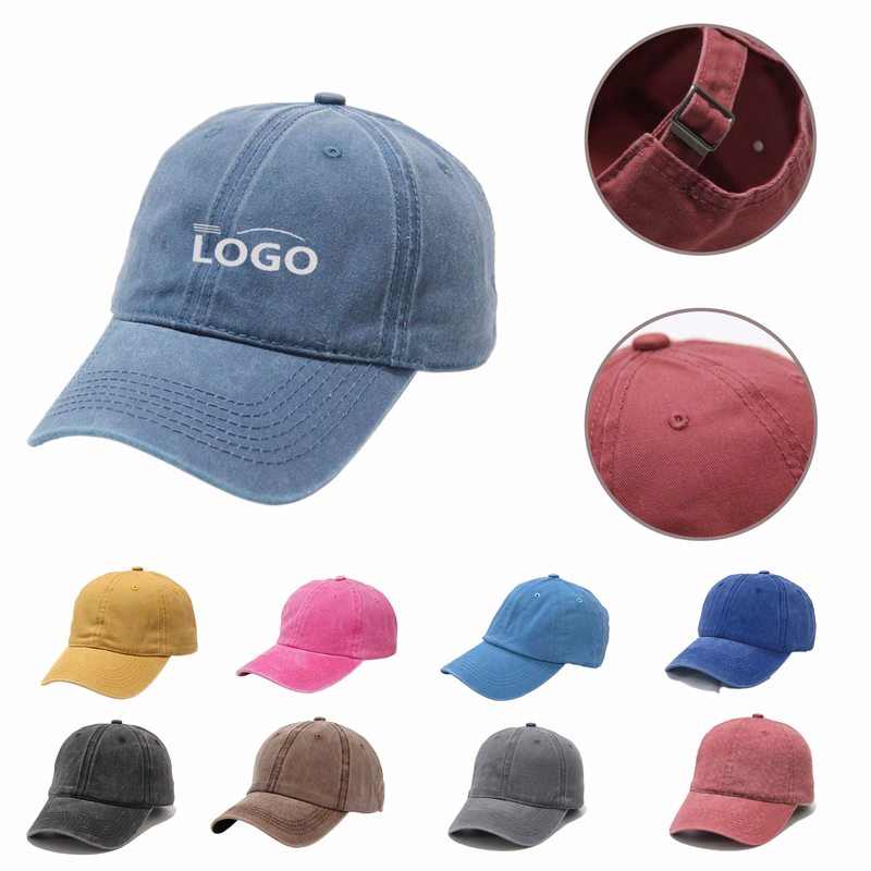 MOQ50 Custom Vintage Denim Duckbill Caps