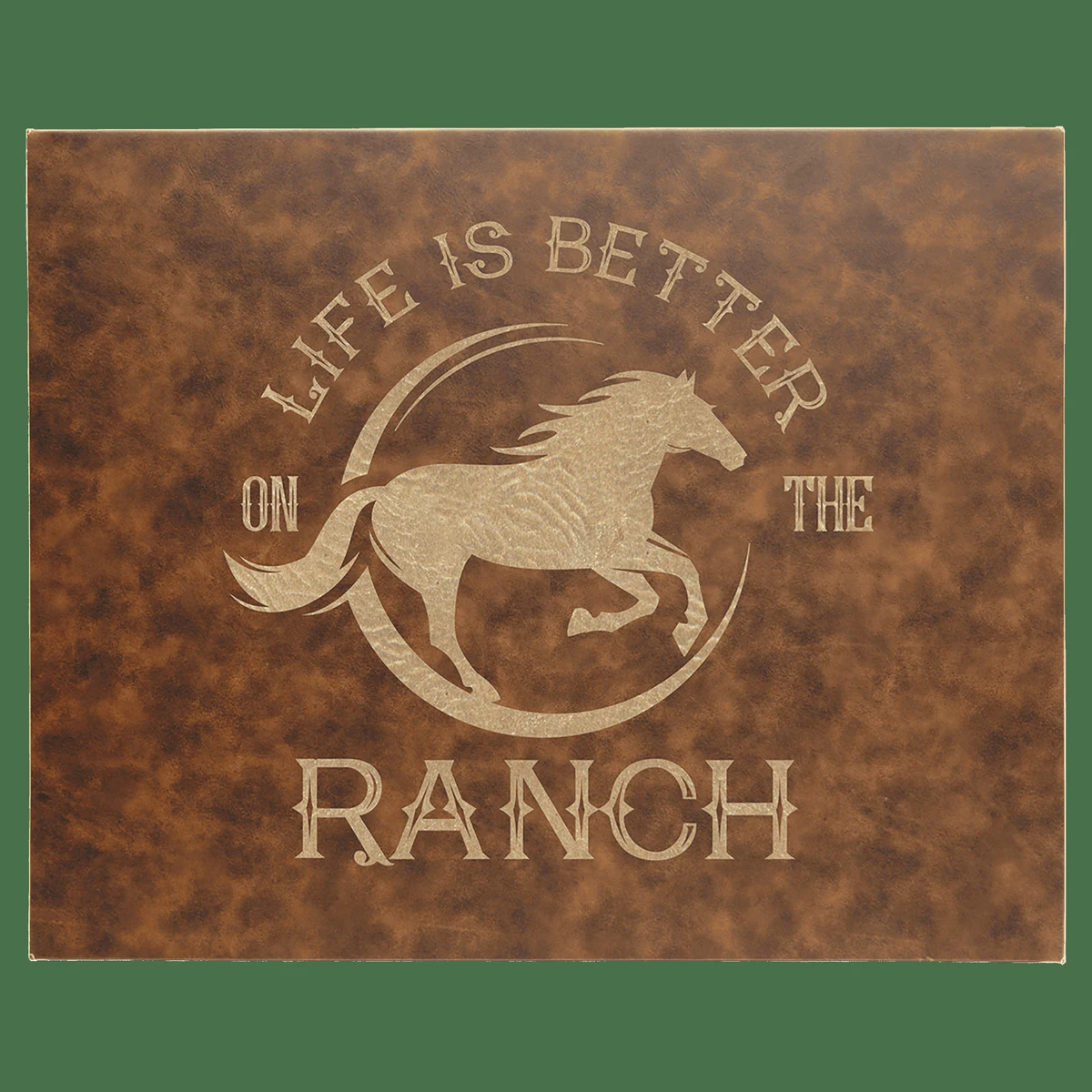 12" x 18" Rustic/Gold Leatherette Wall Decor with Sawtooth Hanger 1