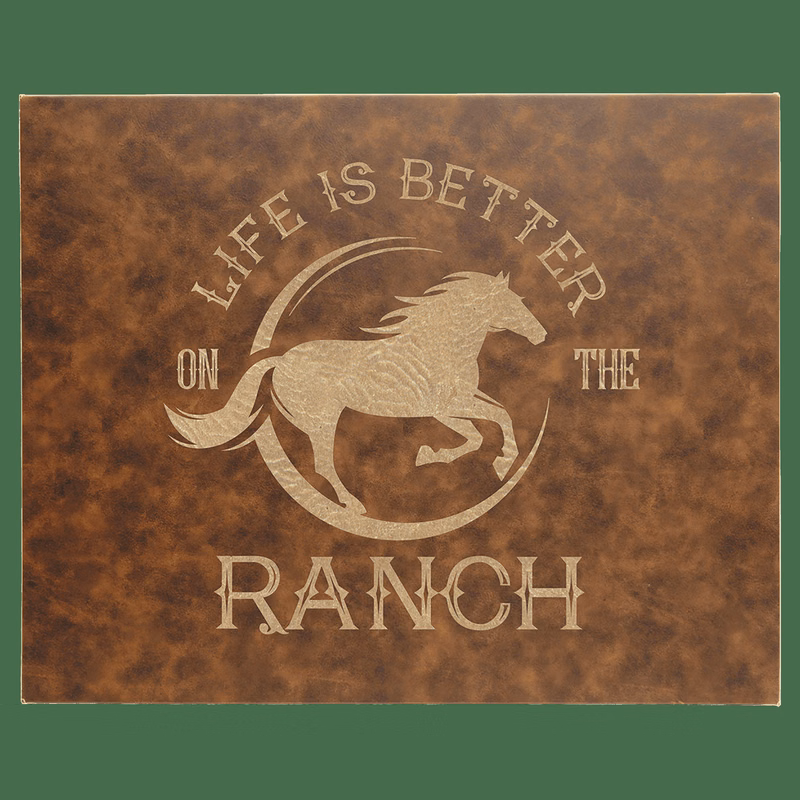 12" x 18" Rustic/Gold Leatherette Wall Decor with Sawtooth Hanger