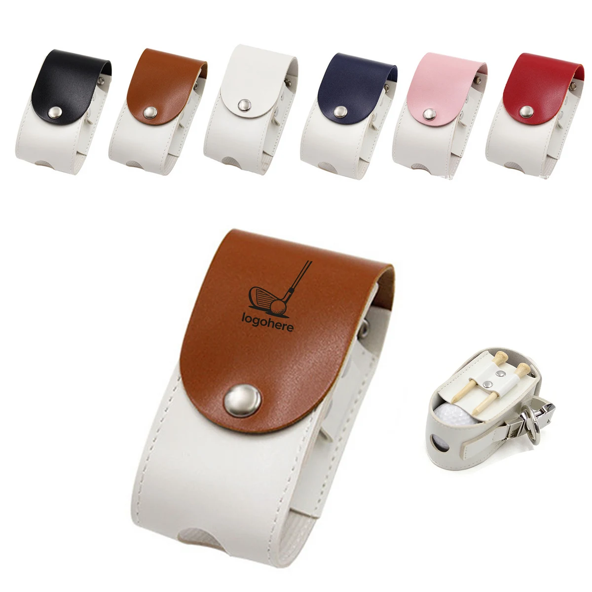 PU Patchwork Golf Ball Pouch 1
