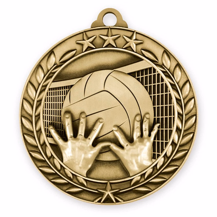 Volleyball Wreath Award Medallion (2-3/4")