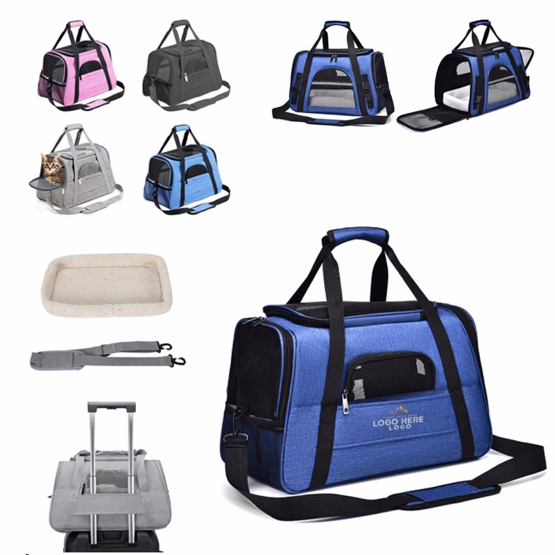 MOQ 50 Pet Travel Carrier Bag With Soft Plush Cushion