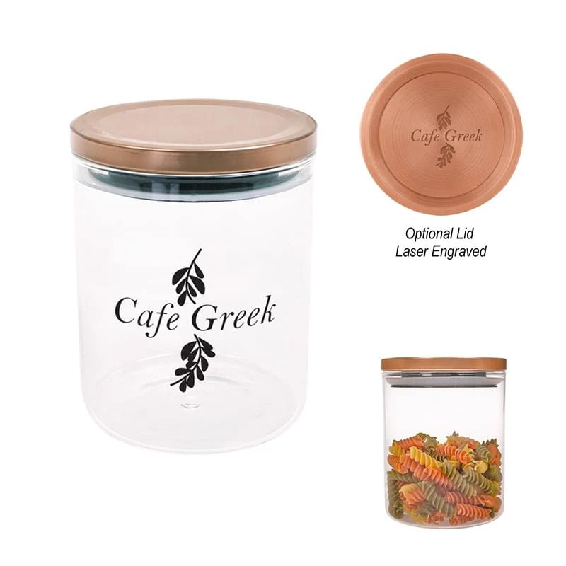 Stainless Steel Lid-Covered Glass Container 1