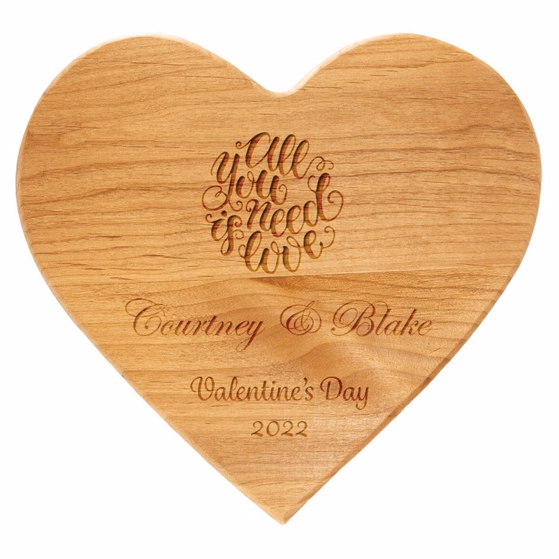9 1/2" x 8" Alder Heart Plaque