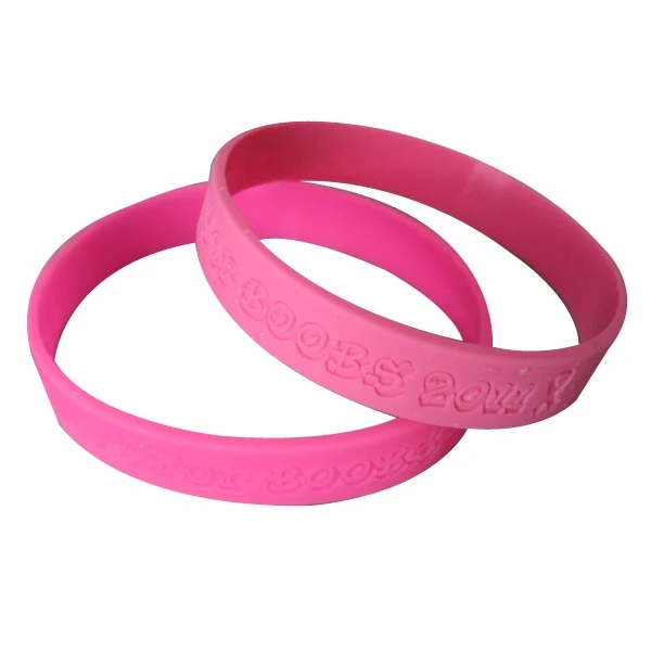 Breast Cancer Awareness Debossed Wristbands 1