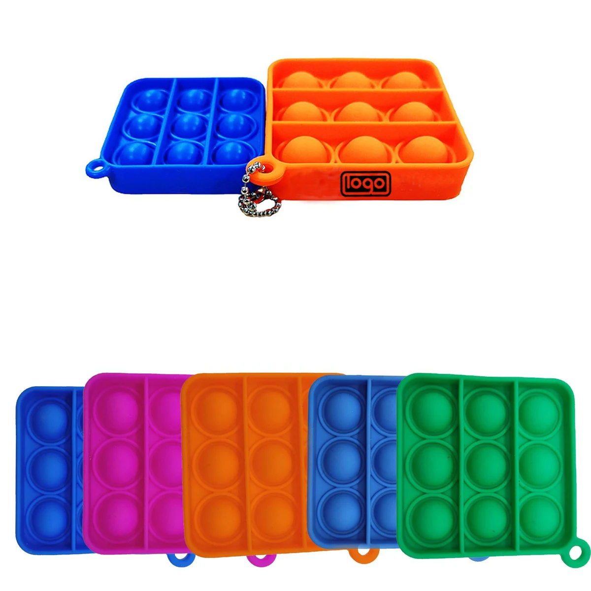 Mini Silicone Pop Fidget Keychain 1