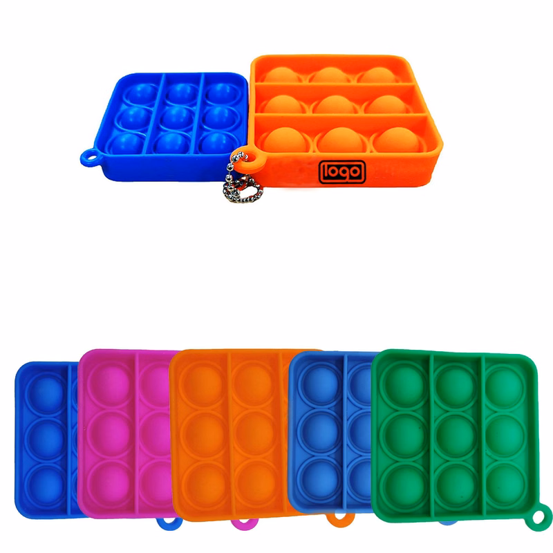 Mini Silicone Pop Fidget Keychain