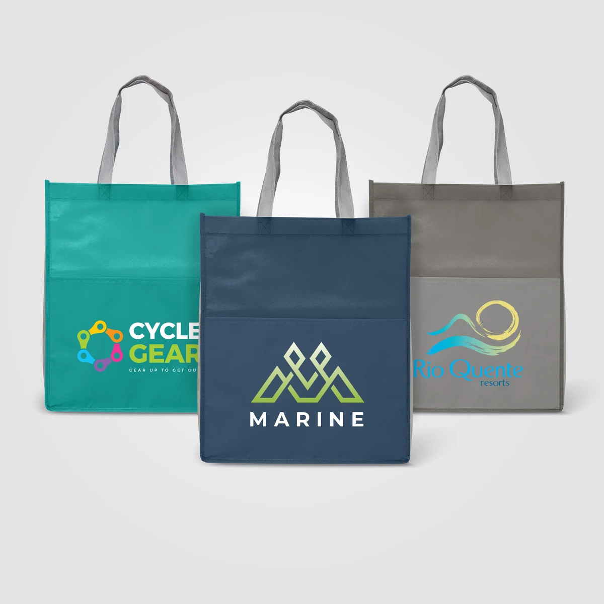 Rome RPET - Recycled Non-Woven Tote with 210D RPET Pocket 1