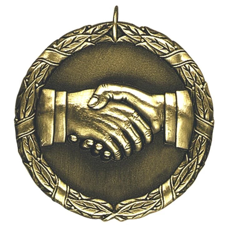 Hand Shake XR200 Series Medal, 2" 1